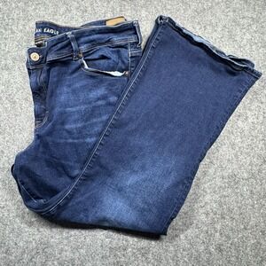 American Eagle Super Stretch Kick Boot Jeans Women's 24 Blue Denim Y2K Style